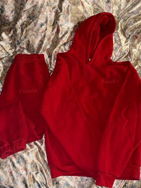 Comfrt Tops - Comfrt Red Cozy Hoodie & Sweatpants Set